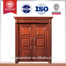 Entrada de design de luxo portas duplas porta principal design material de madeira porta dupla